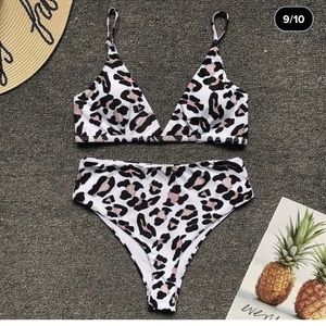 Leopard Print Two Piece Bathing Suit Swimsuit